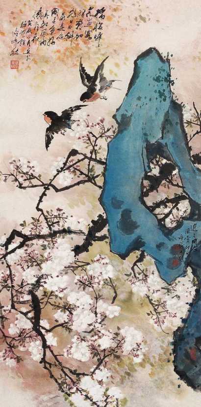 张辛稼 癸亥（1983年）作 春色满园 镜心